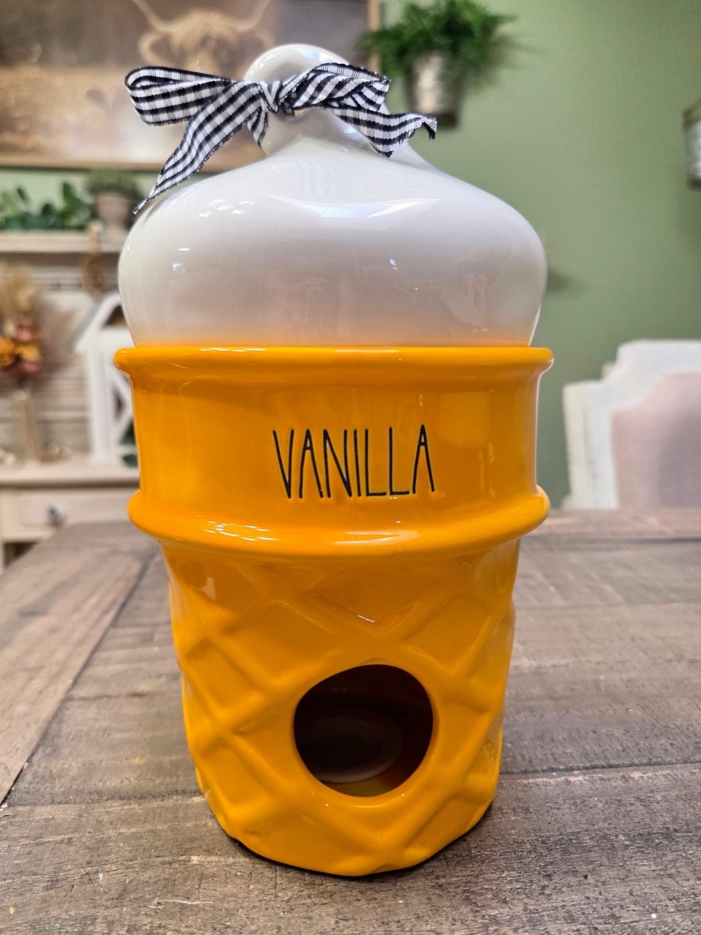 Rae Dunn Decorative VANILLA ICE CREAM CONE Birdhouse - Picture 2 of 7